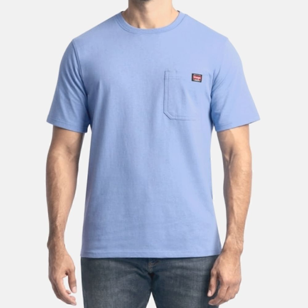 Wrangler Men's Workwear Blue Crewneck Short Sleeve Performance Tee